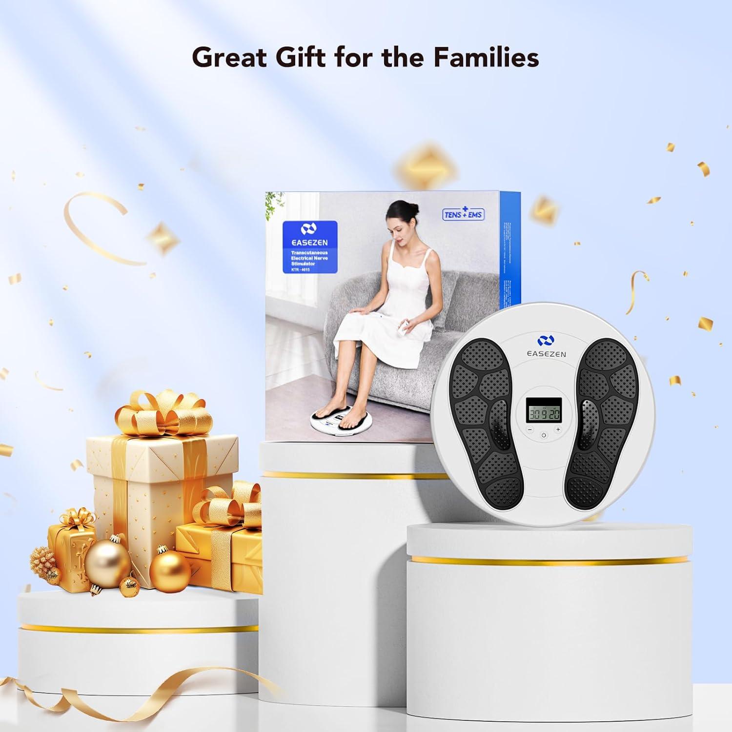 Masajeador de pies EaseZen TENS y EMS - 10 Modos, 20 Intensidades