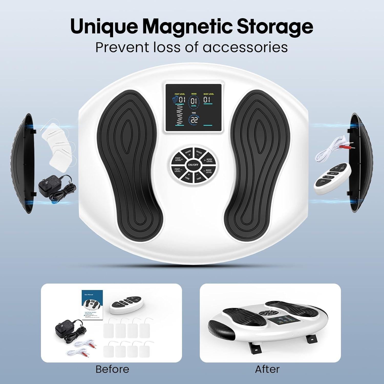 Masajeador de pies DASTOEJI EMS TENS 4-en-1 para neuropatía