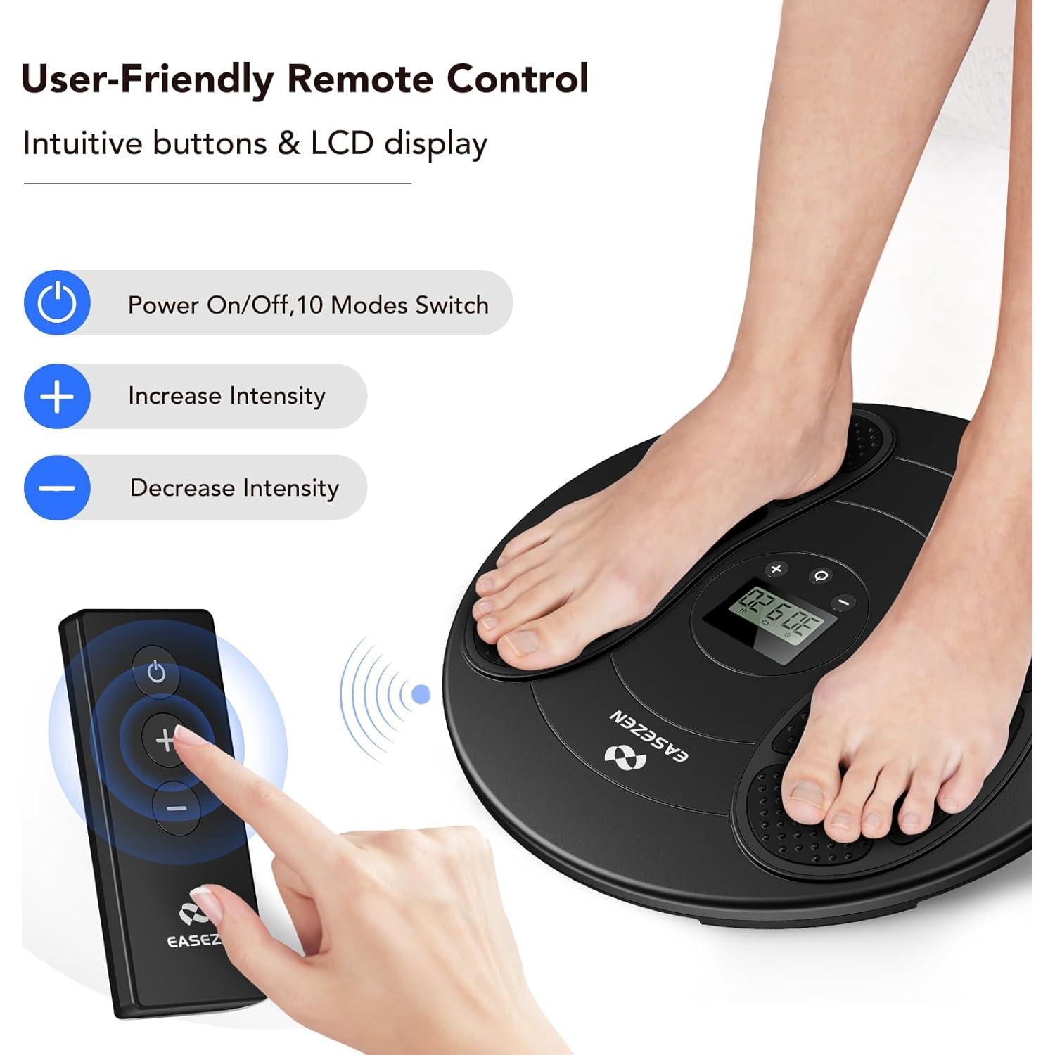 Masajeador de pies EaseZen TENS y EMS, 10 modos, 20 intensidades