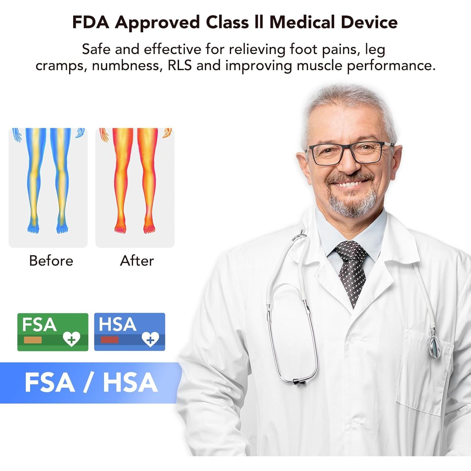 Masajeador de pies EaseZen TENS y EMS, 10 modos, 20 intensidades