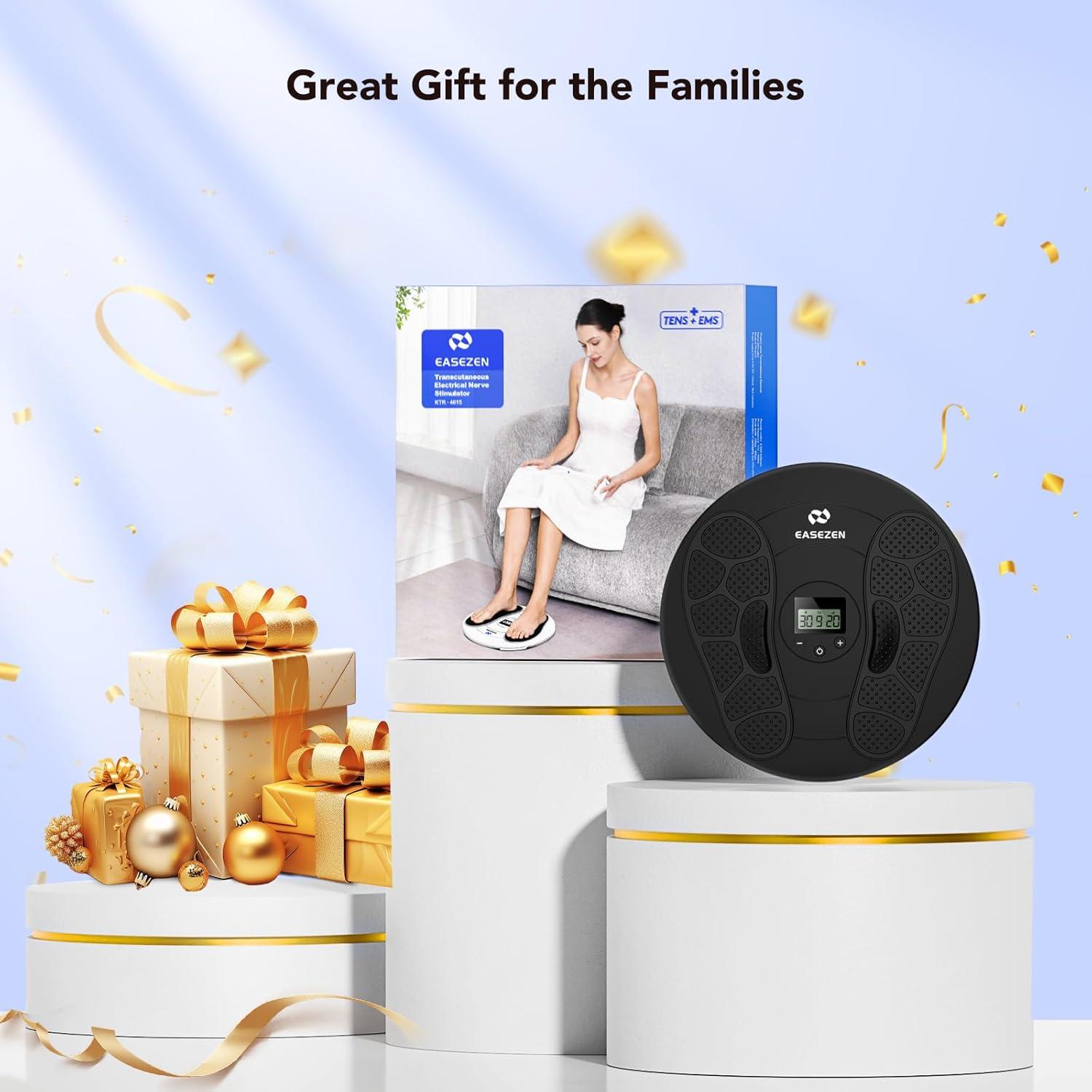 Masajeador de pies EaseZen TENS y EMS, 10 modos, 20 intensidades