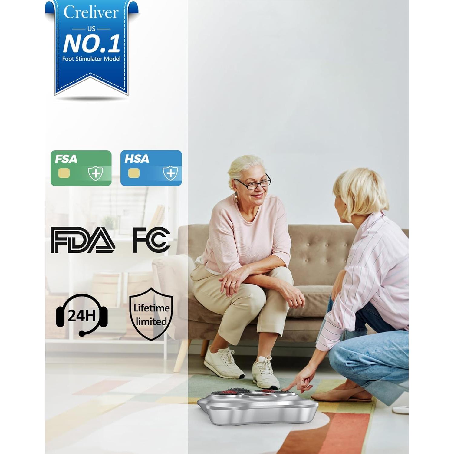 Masajeador de pies Creliver AST-300A EMS TENS 25 Modos