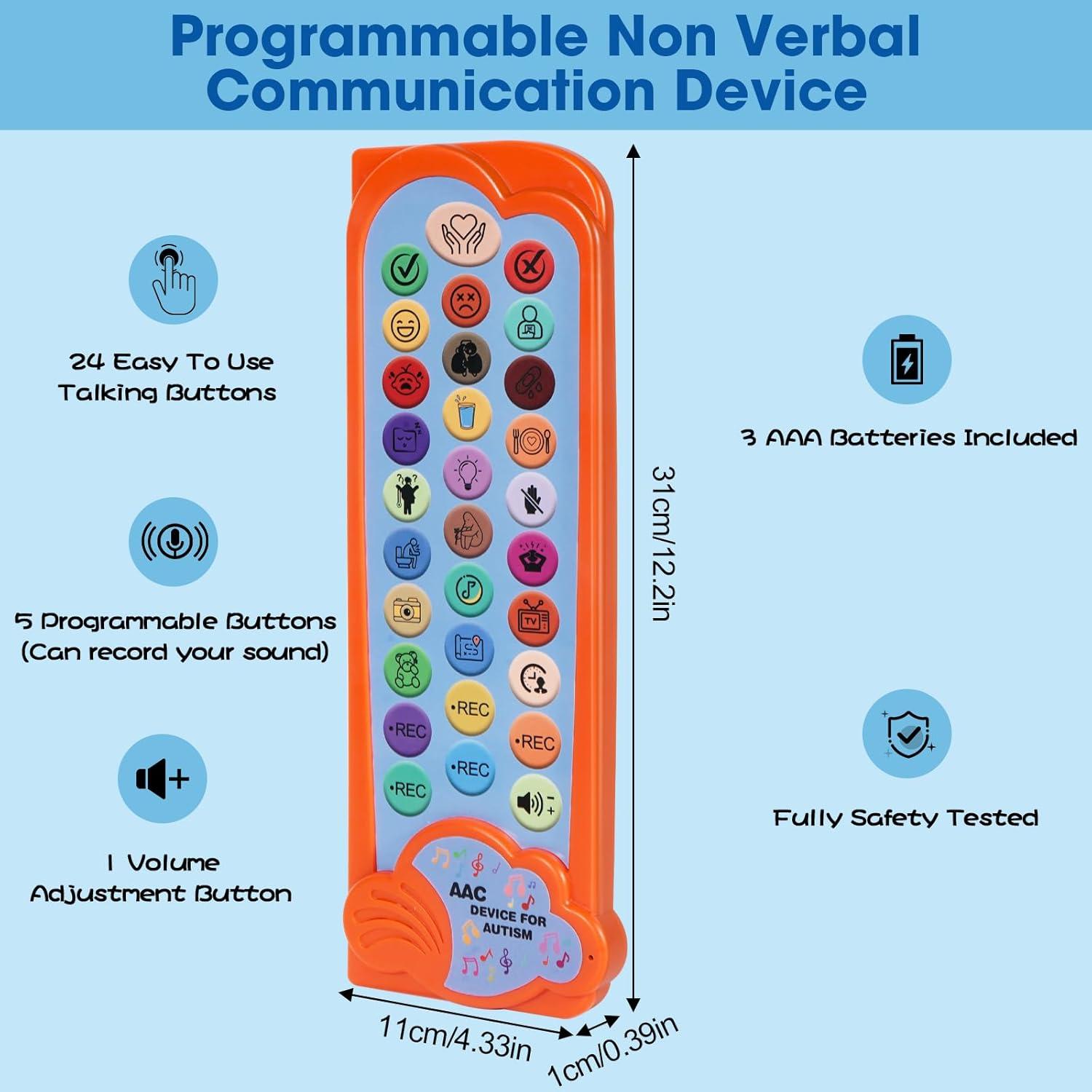 Dispositivo AAC BRIFUTR para Autismo con 24 Botones y Volumen Ajustable