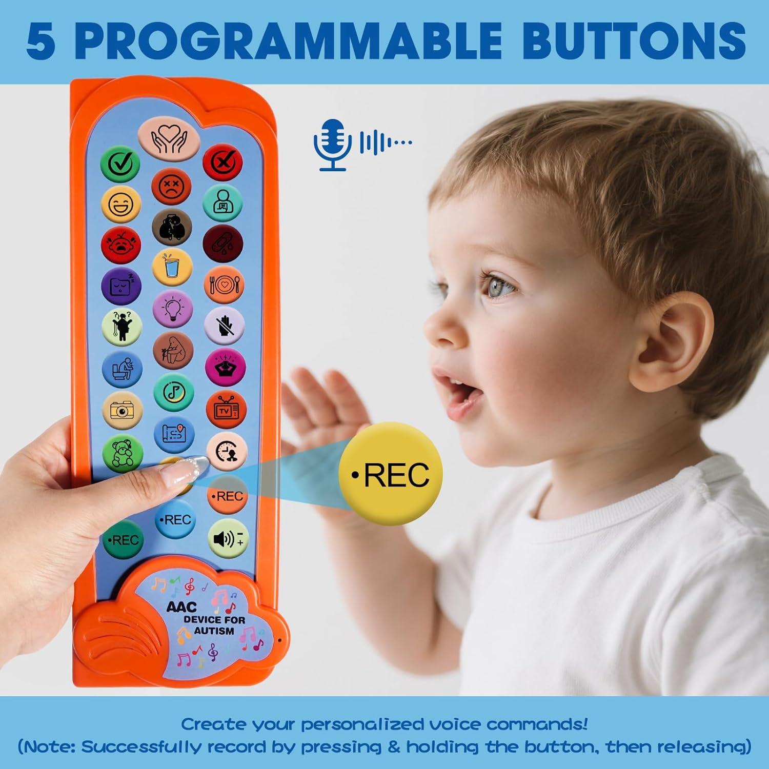 Dispositivo AAC BRIFUTR para Autismo con 24 Botones y Volumen Ajustable