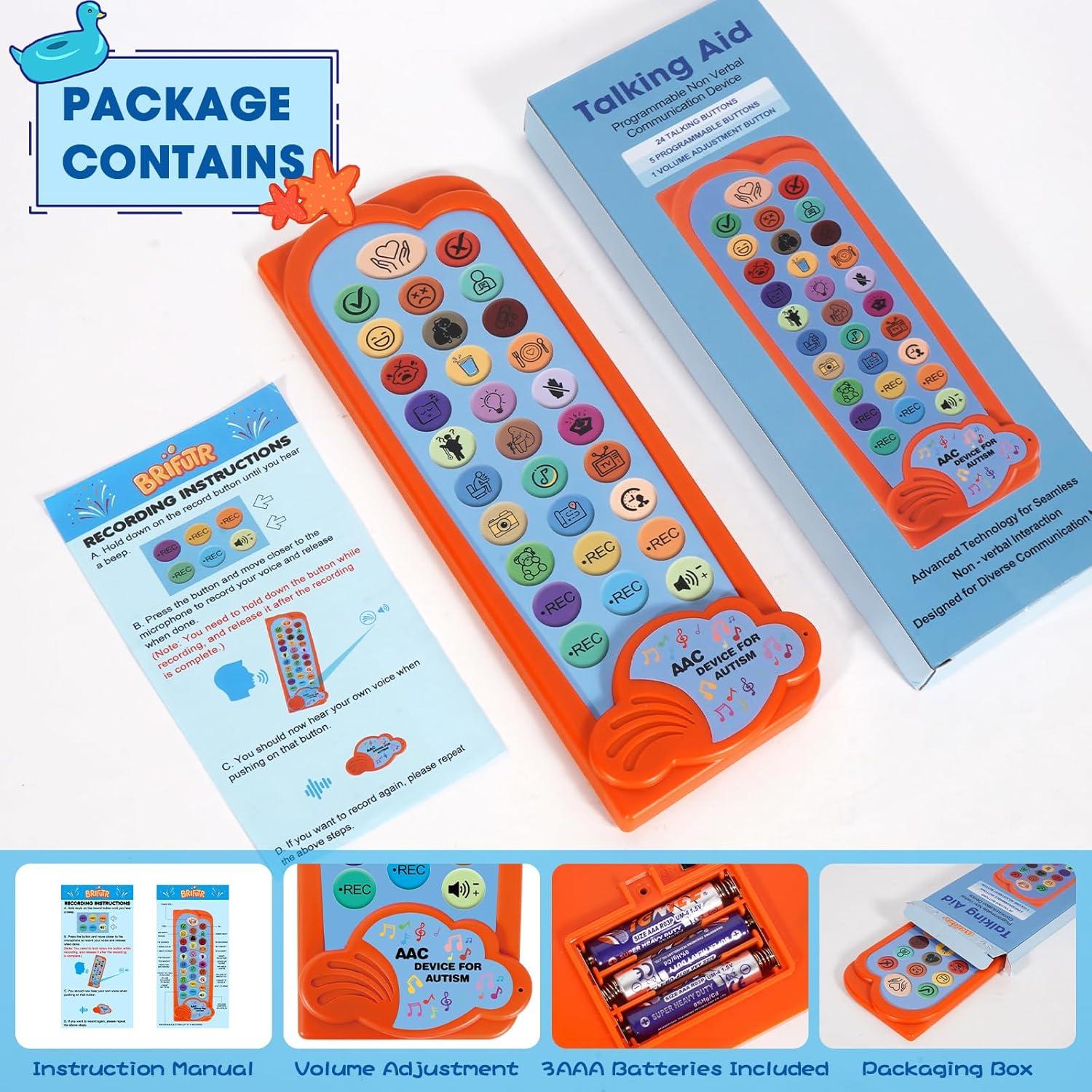 Dispositivo AAC BRIFUTR para Autismo con 24 Botones y Volumen Ajustable