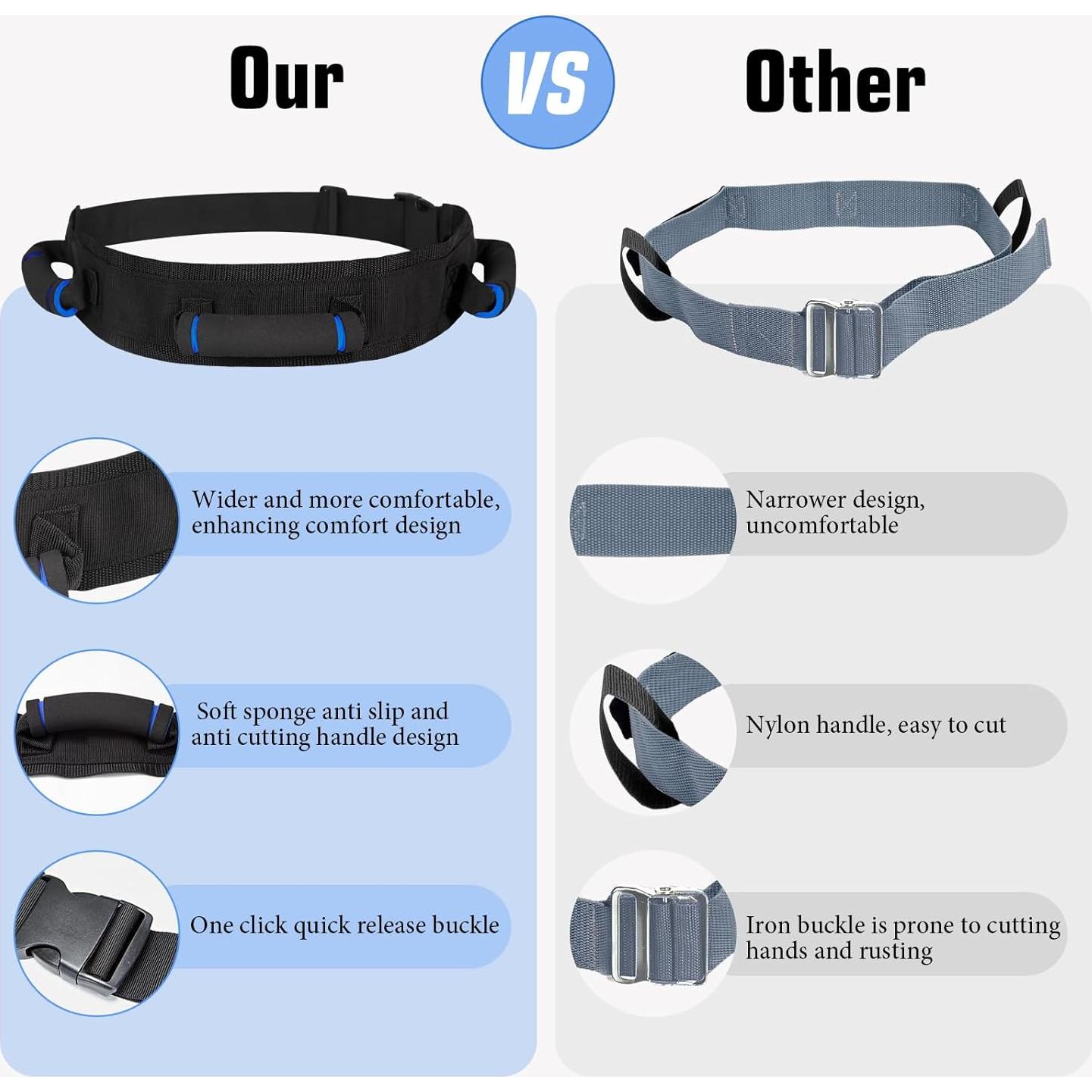 Cinturón de marcha KkaFFe con asas de goma para ancianos