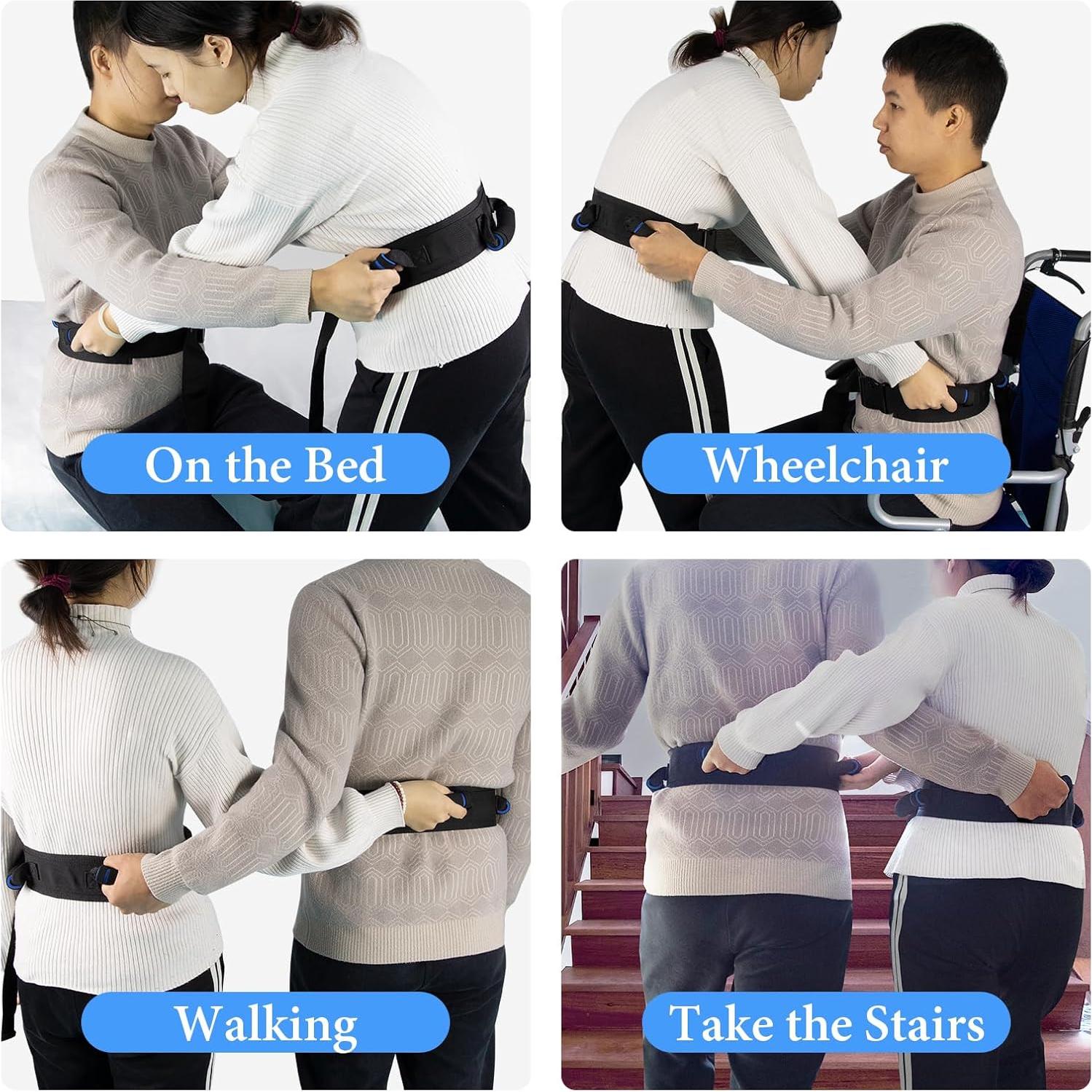 Cinturón de marcha KkaFFe con asas de goma para ancianos