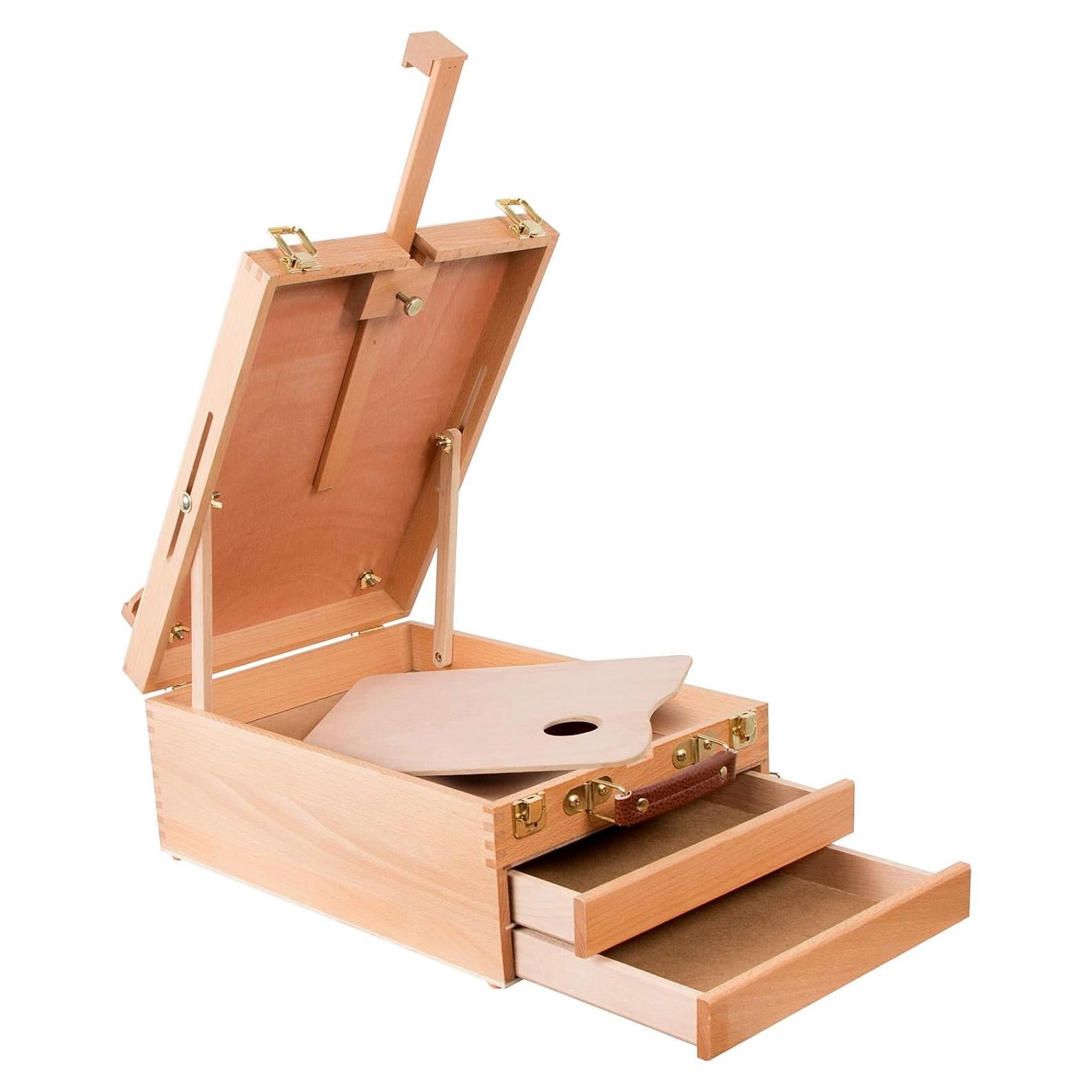 Caja de Suministros de Arte Kuyal Caballete Ajustable 2 Cajones