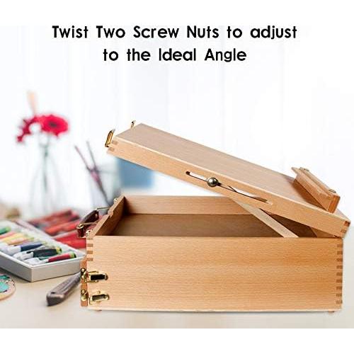 Caja de Suministros de Arte Kuyal Caballete Ajustable 2 Cajones