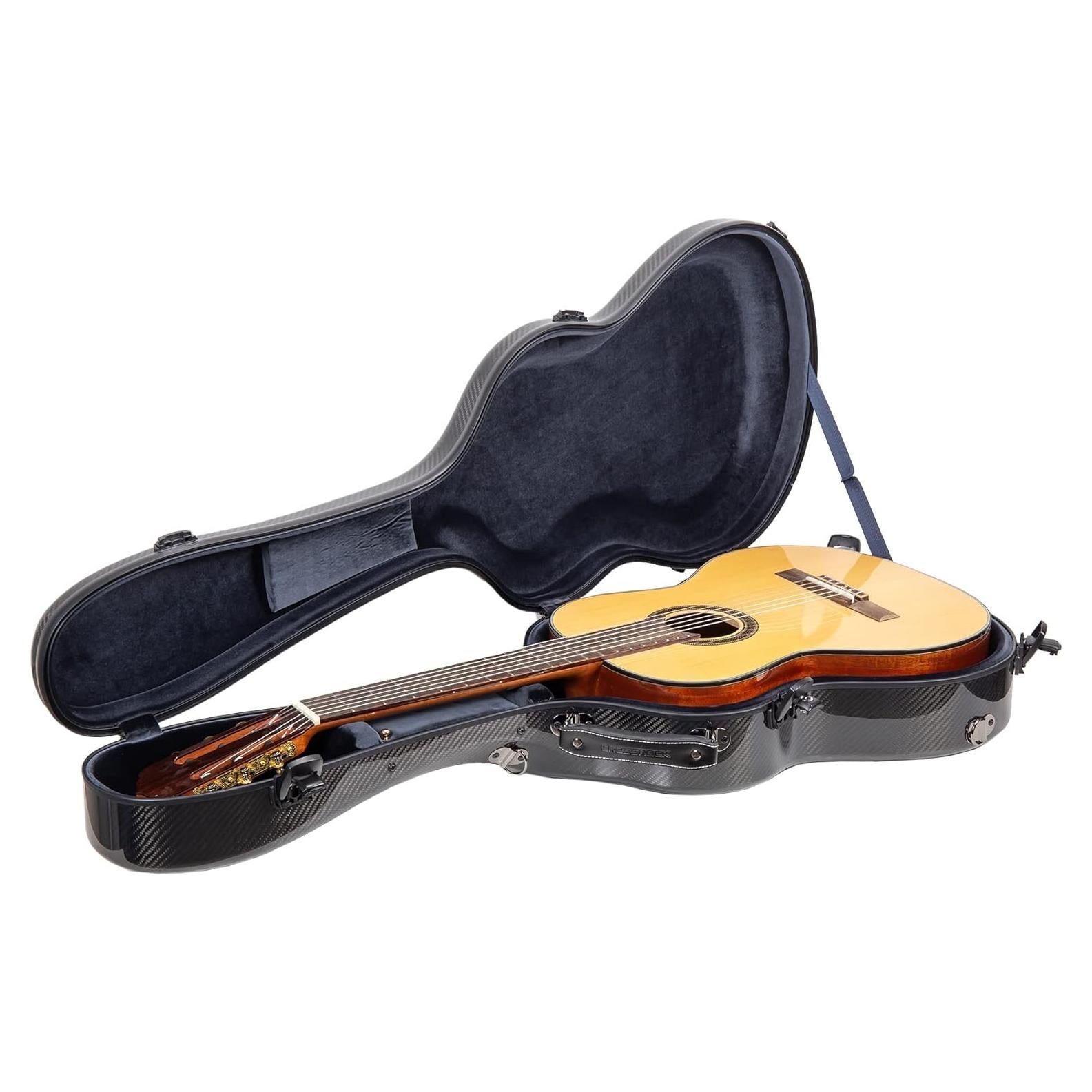 Funda Dura de Fibra de Carbono Crossrock para Guitarra Clásica 4/4 - Negra