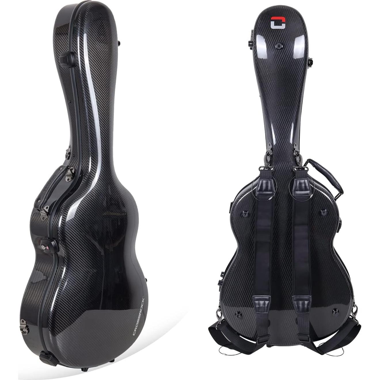 Funda Dura de Fibra de Carbono Crossrock para Guitarra Clásica 4/4 - Negra