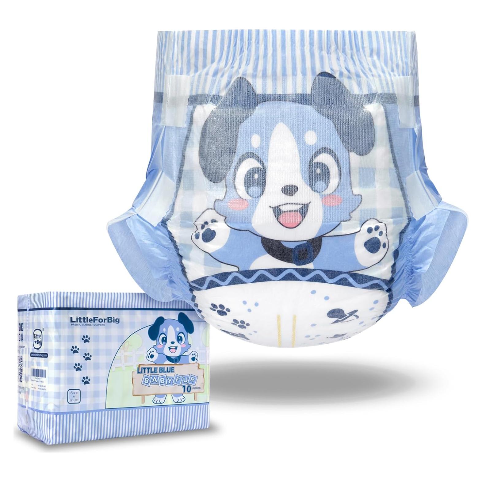 Pañales de Tela LittleForBig Ajustables Adultos 10 Piezas Azul