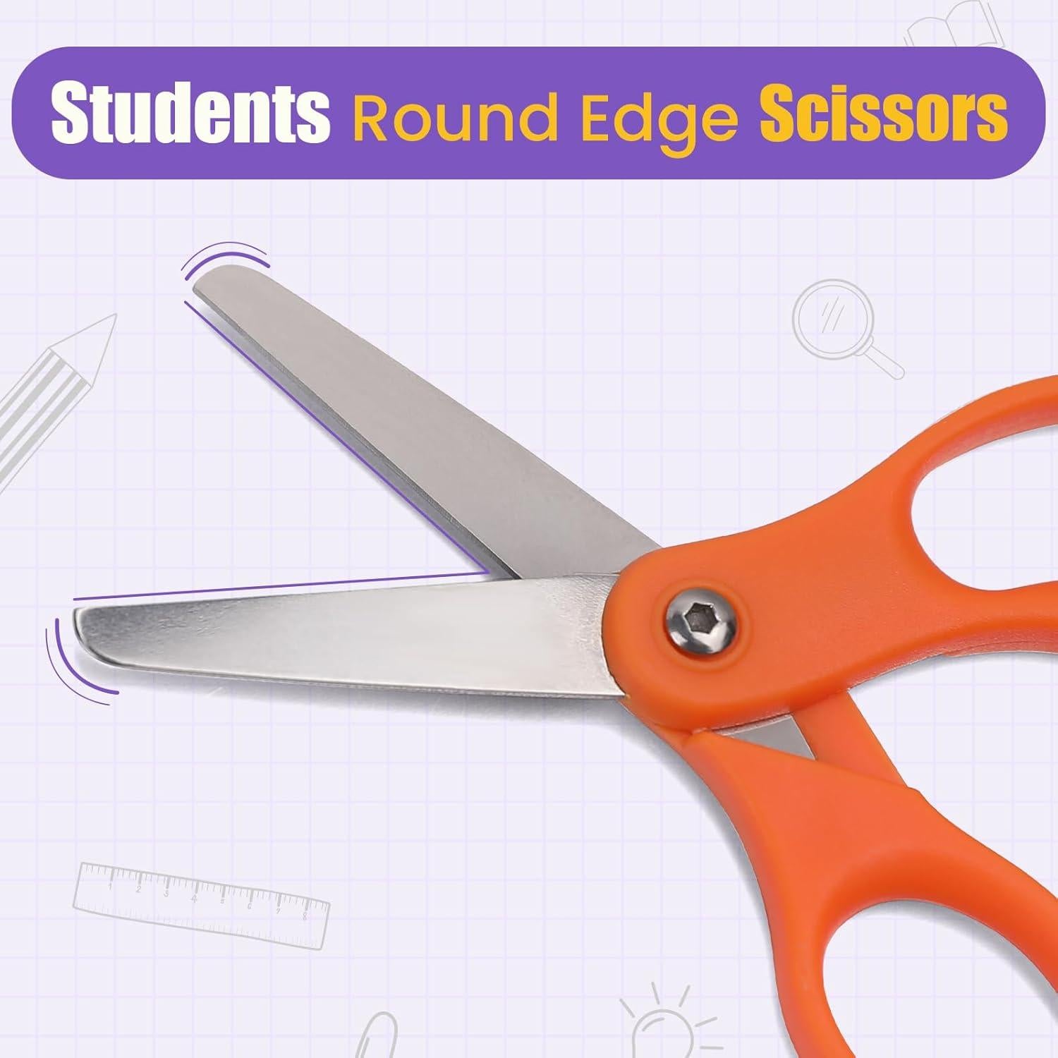 12 Tijeras de Seguridad para Niños BURVAGY 5" Acero Inoxidable