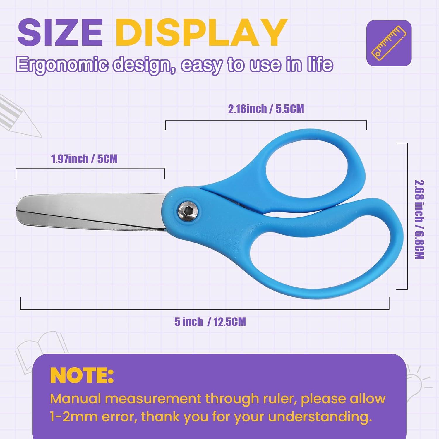 12 Tijeras de Seguridad para Niños BURVAGY 5" Acero Inoxidable