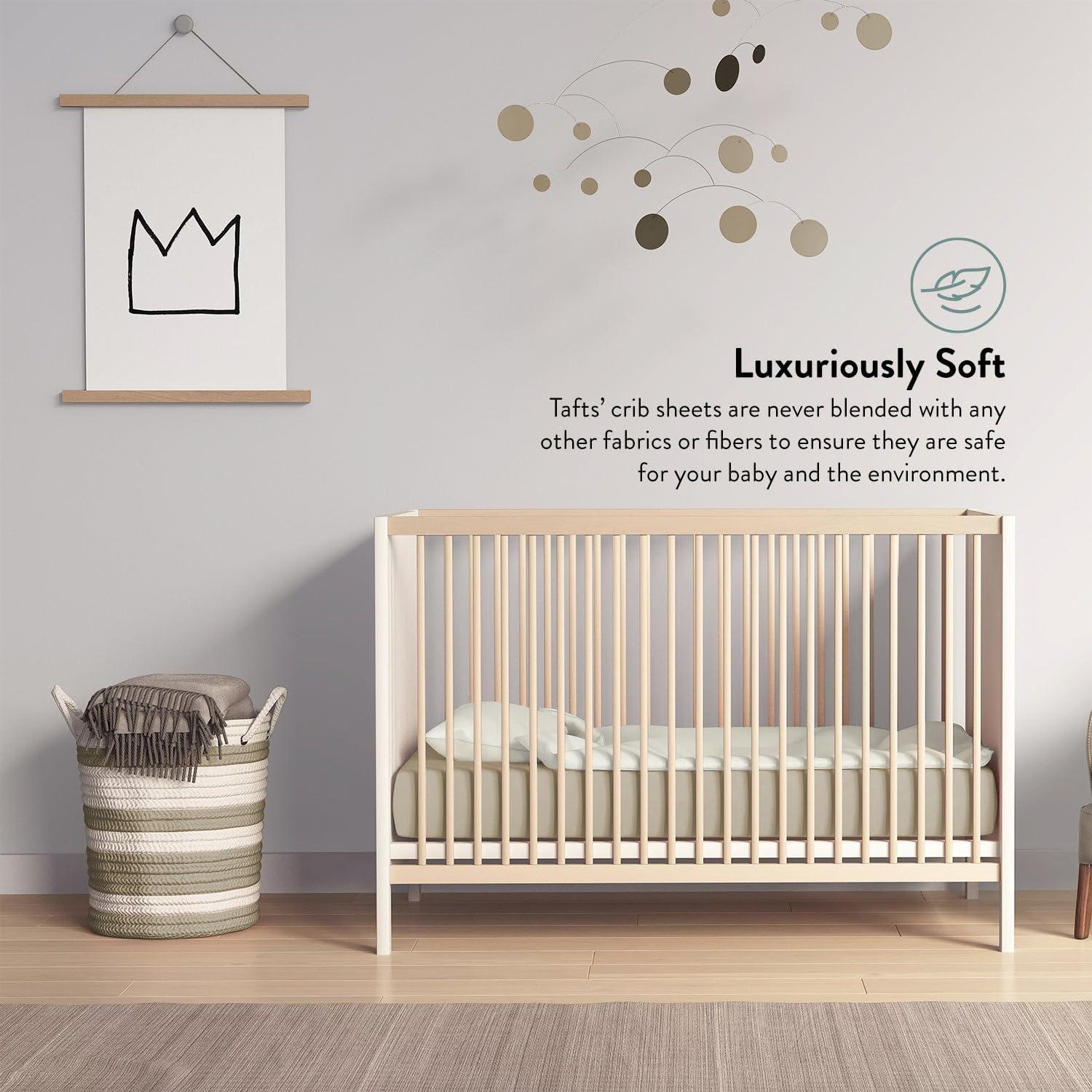 Sábanas para Cuna Tafts 100% Viscosa Bambú 71x132 cm Beige