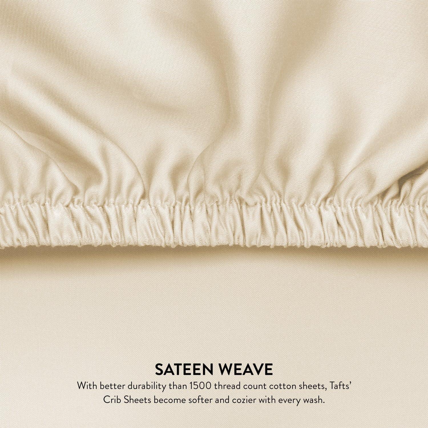Sábanas para Cuna Tafts 100% Viscosa Bambú 71x132 cm Beige