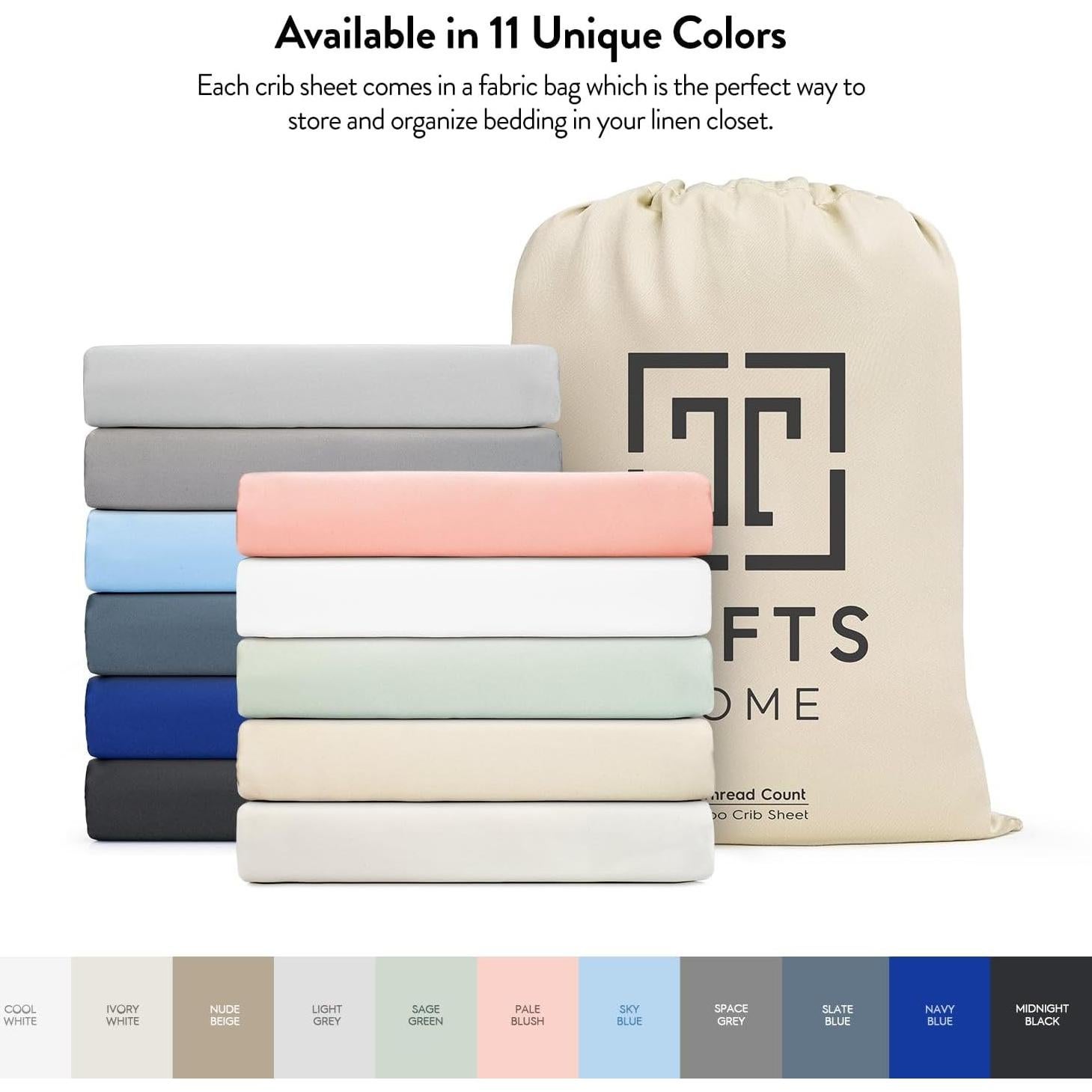 Sábanas para Cuna Tafts 100% Viscosa Bambú 71x132 cm Beige