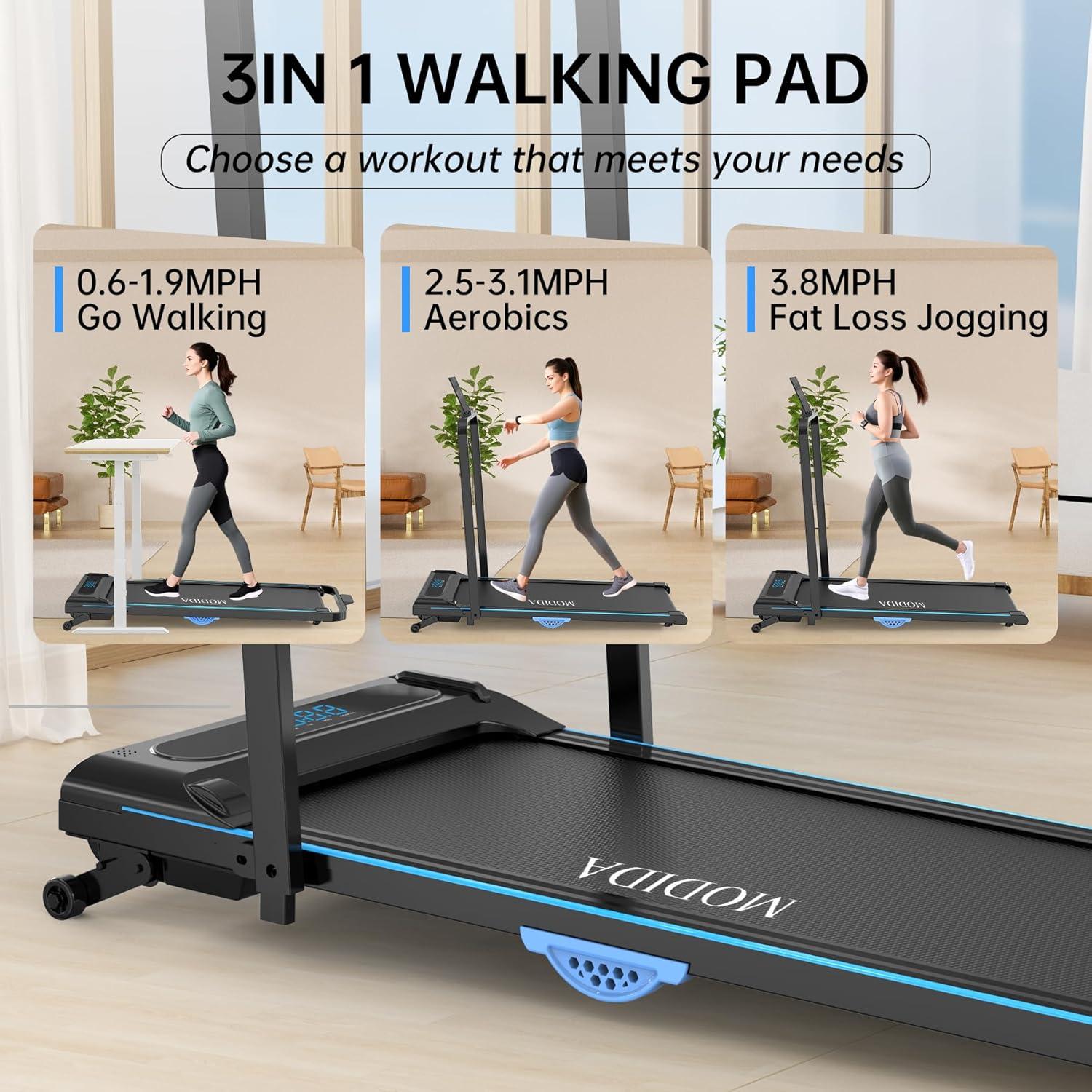 Caminadora Eléctrica Portátil MODIDA 3-en-1 con Control Remoto