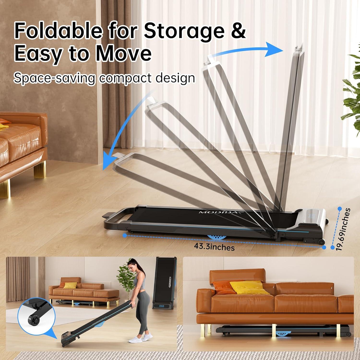 Caminadora Eléctrica Portátil MODIDA 3-en-1 con Control Remoto