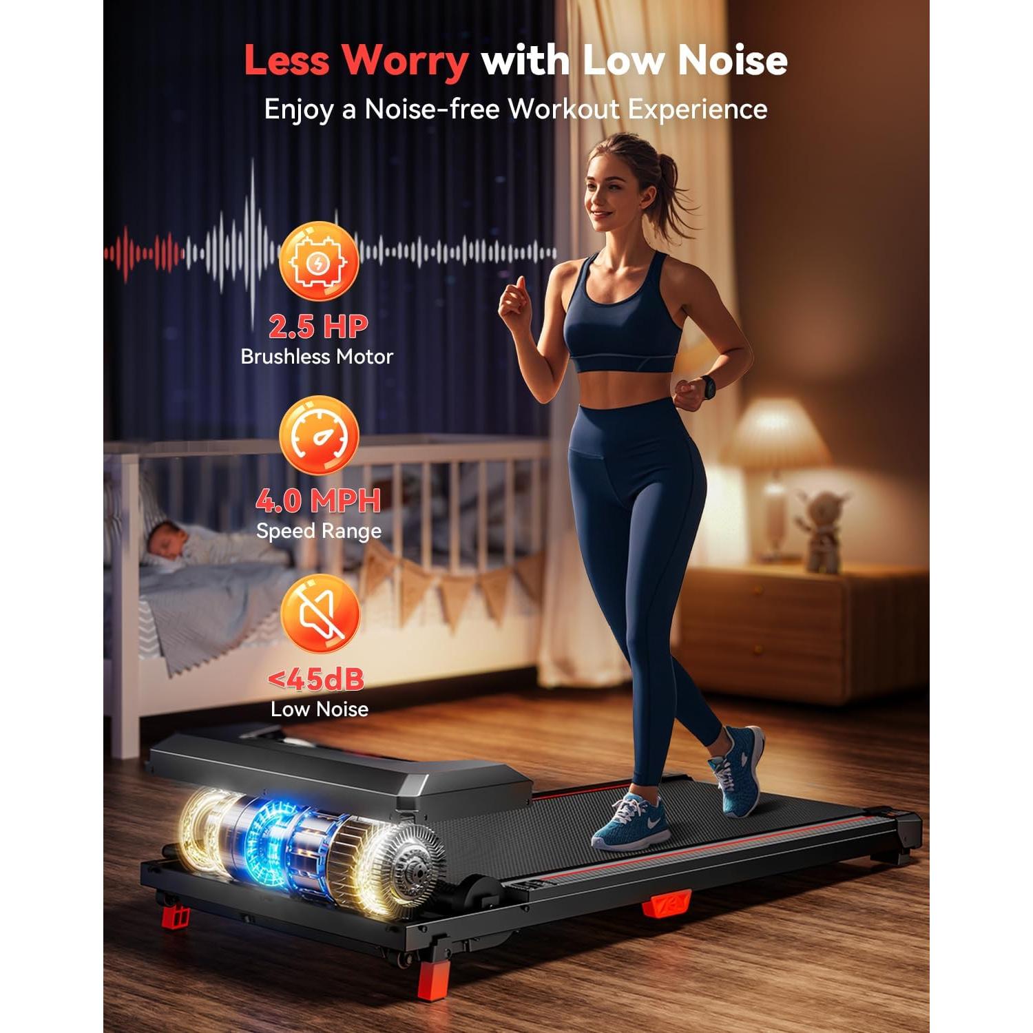 Caminadora Portátil XBD 2.5HP Inclinación 150kg LED Control Remoto