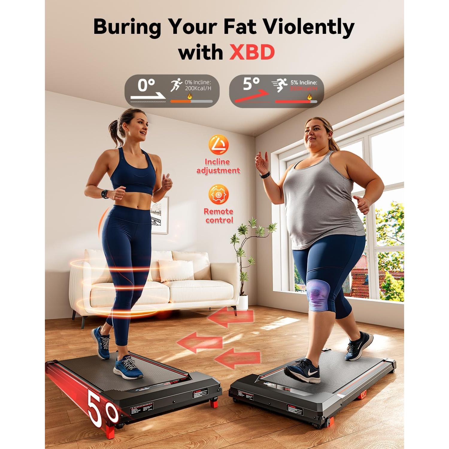 Caminadora Portátil XBD 2.5HP Inclinación 150kg LED Control Remoto