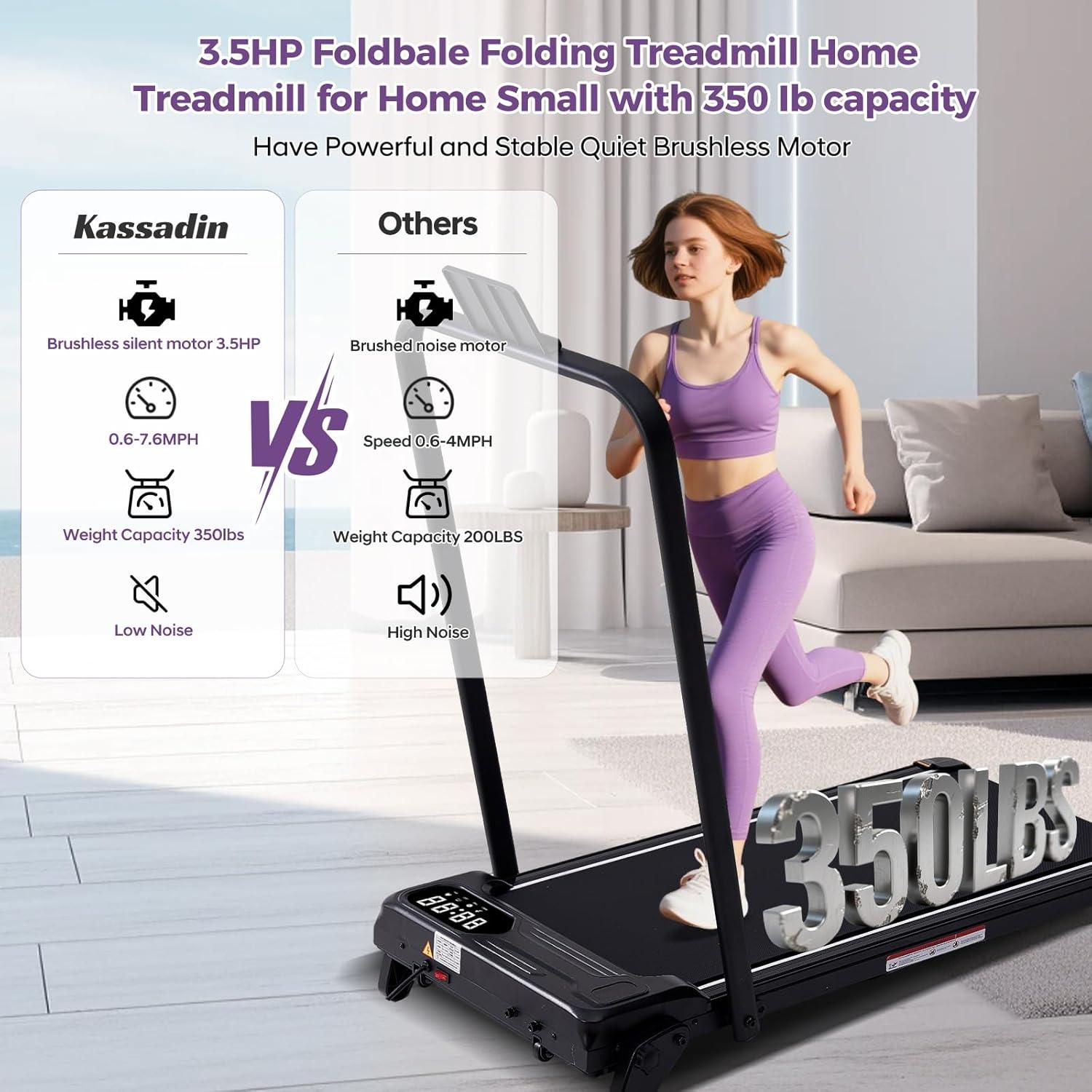 Caminadora Plegable Kassadin 3.5HP con Barra y Pendiente 12%