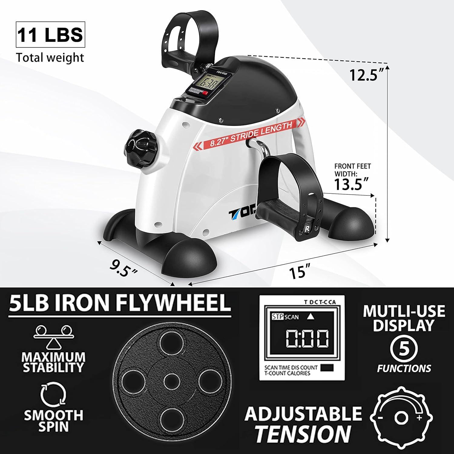 Mini Bicicleta de Ejercicio TODO Pedal Portátil con Monitor LCD