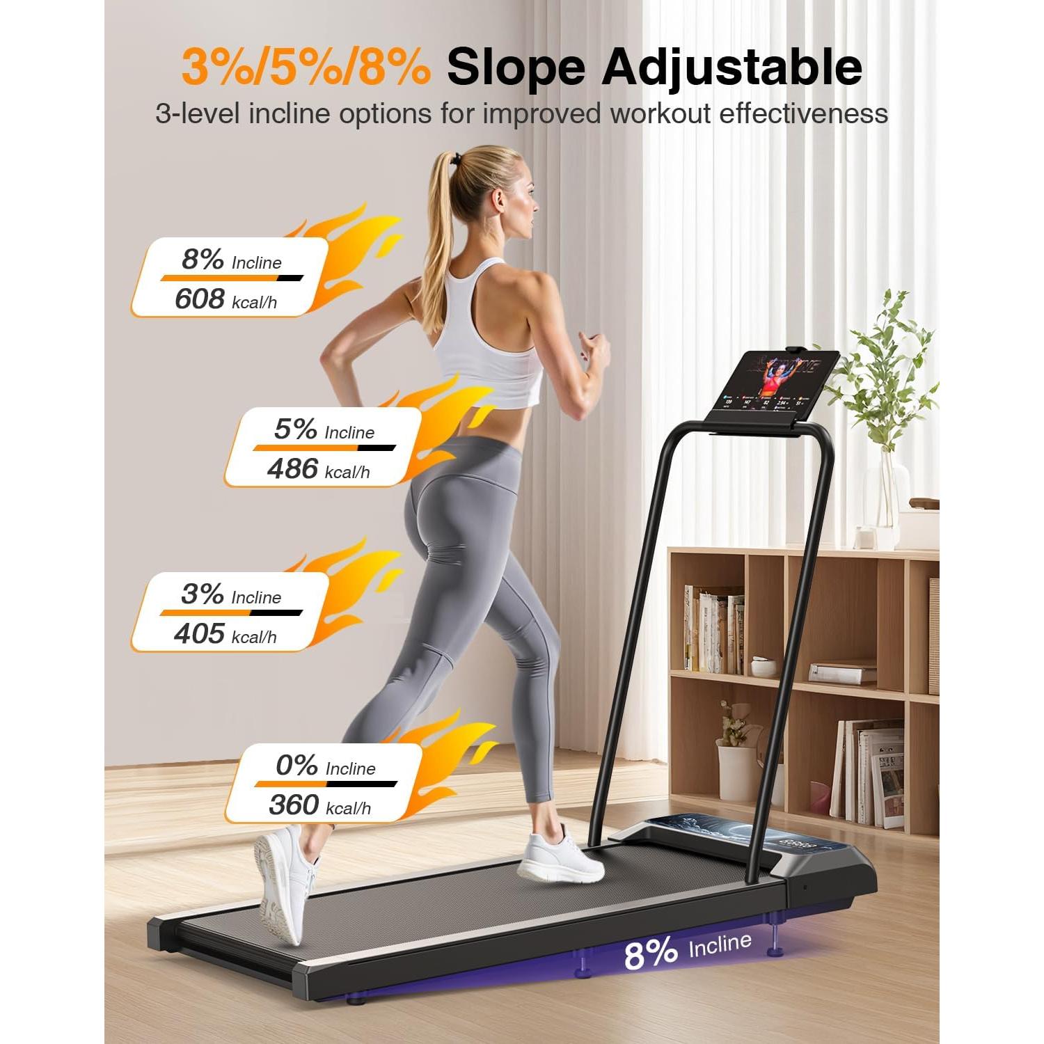 Cinta de Correr Portátil RJOP 2.5HP Compacta 8% Inclinación