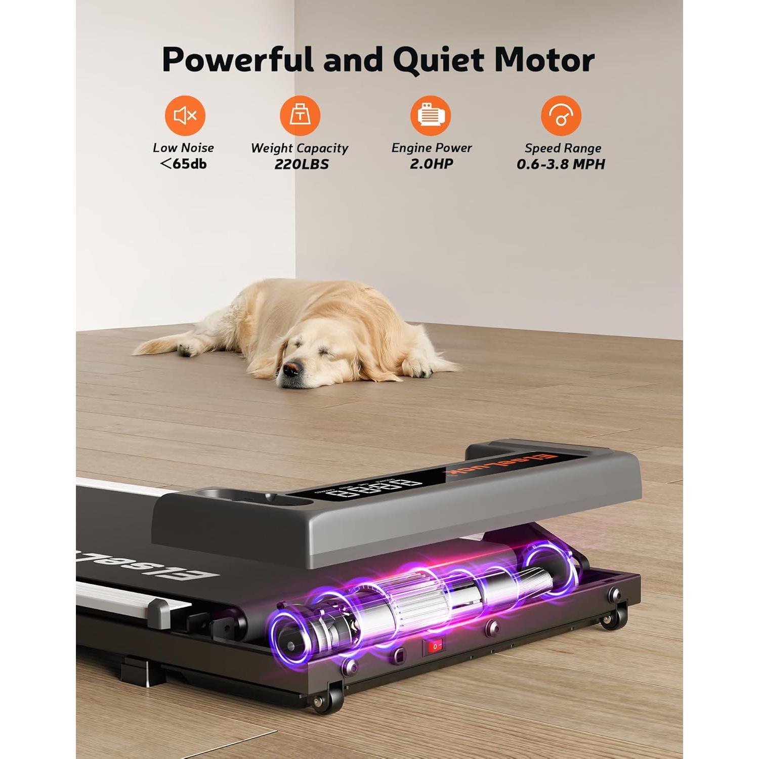 Caminadora Elseluck Bajo Escritorio 2.5HP Pantalla LED 120kg