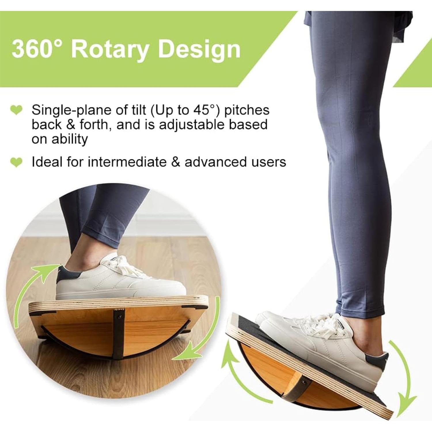 Conjunto de Entrenamiento de Equilibrio StrongTek - Tabla de Madera y Pods