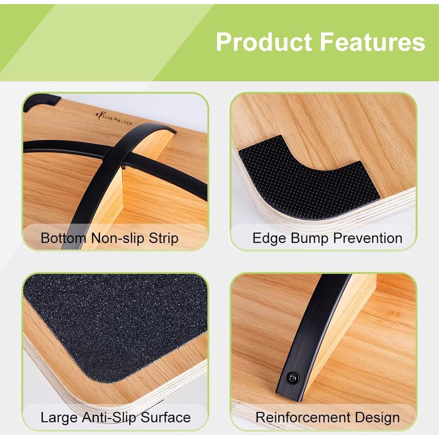 Conjunto de Entrenamiento de Equilibrio StrongTek - Tabla de Madera y Pods