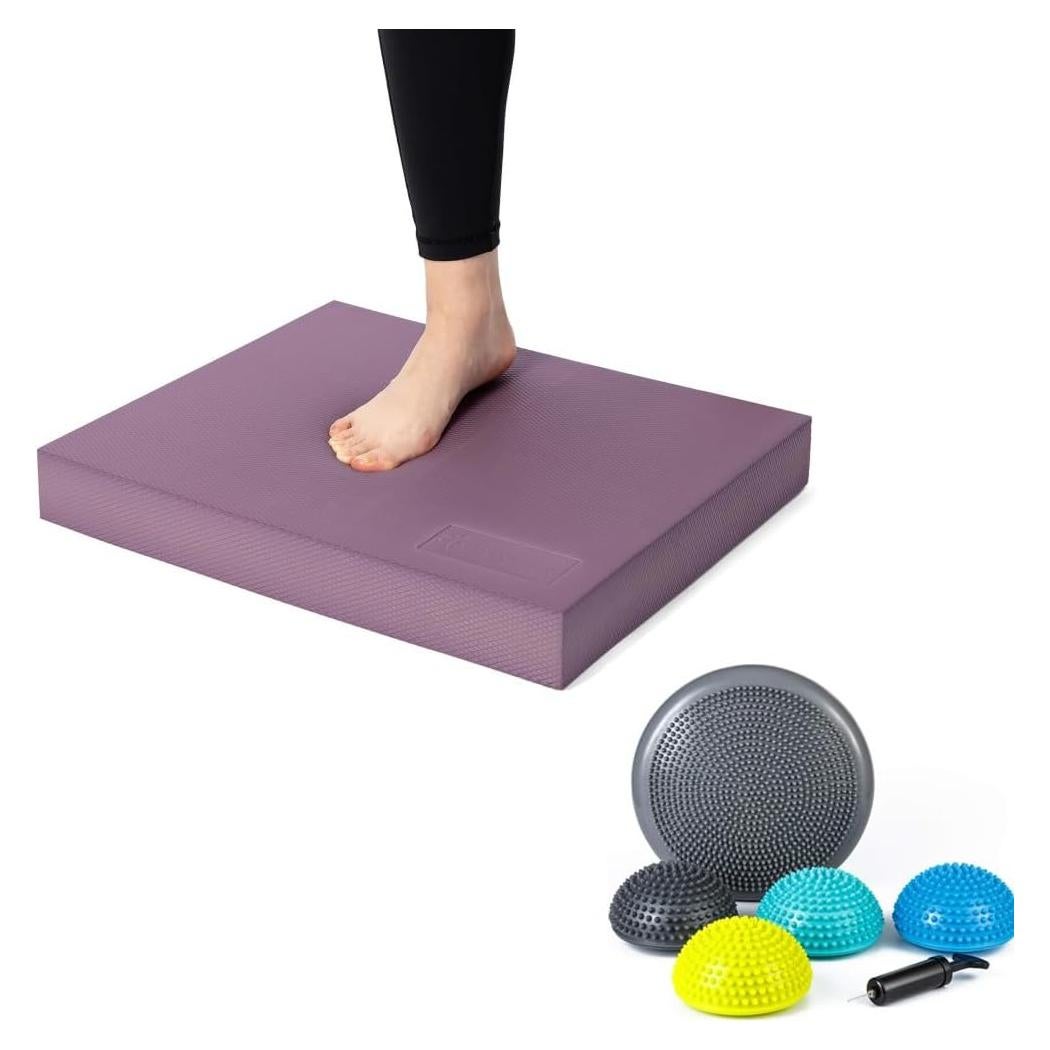 Conjunto de Entrenador de Equilibrio StrongTek - Almohadilla Extra Ancha y Pods de Erizo