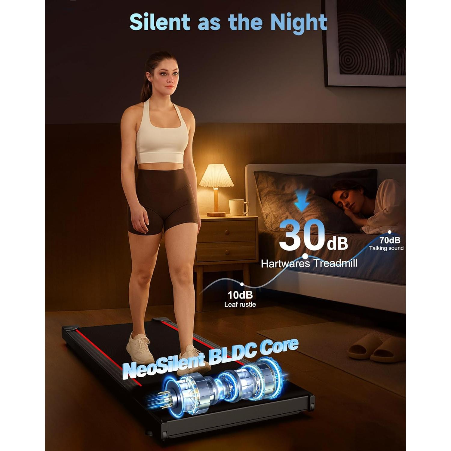 Caminadora bajo escritorio Hartwares DK-38AB-1-1, 2.5HP, 6.4 km/h