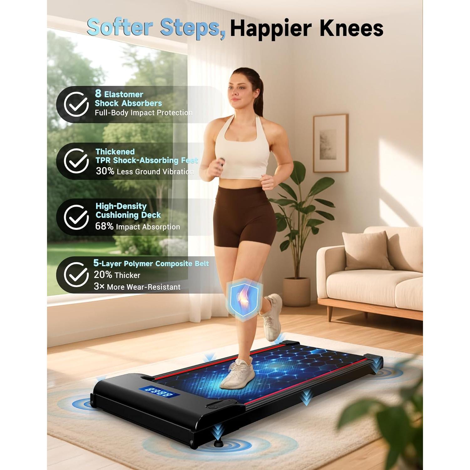 Caminadora bajo escritorio Hartwares DK-38AB-1-1, 2.5HP, 6.4 km/h