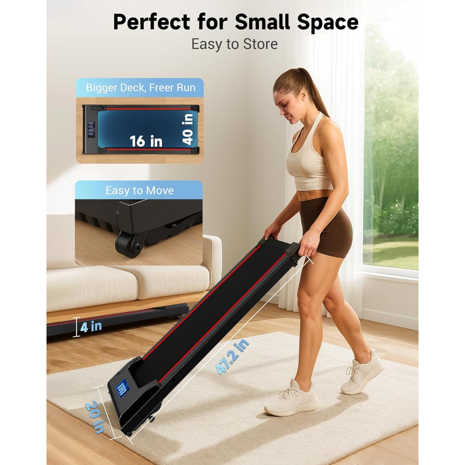 Caminadora bajo escritorio Hartwares DK-38AB-1-1, 2.5HP, 6.4 km/h