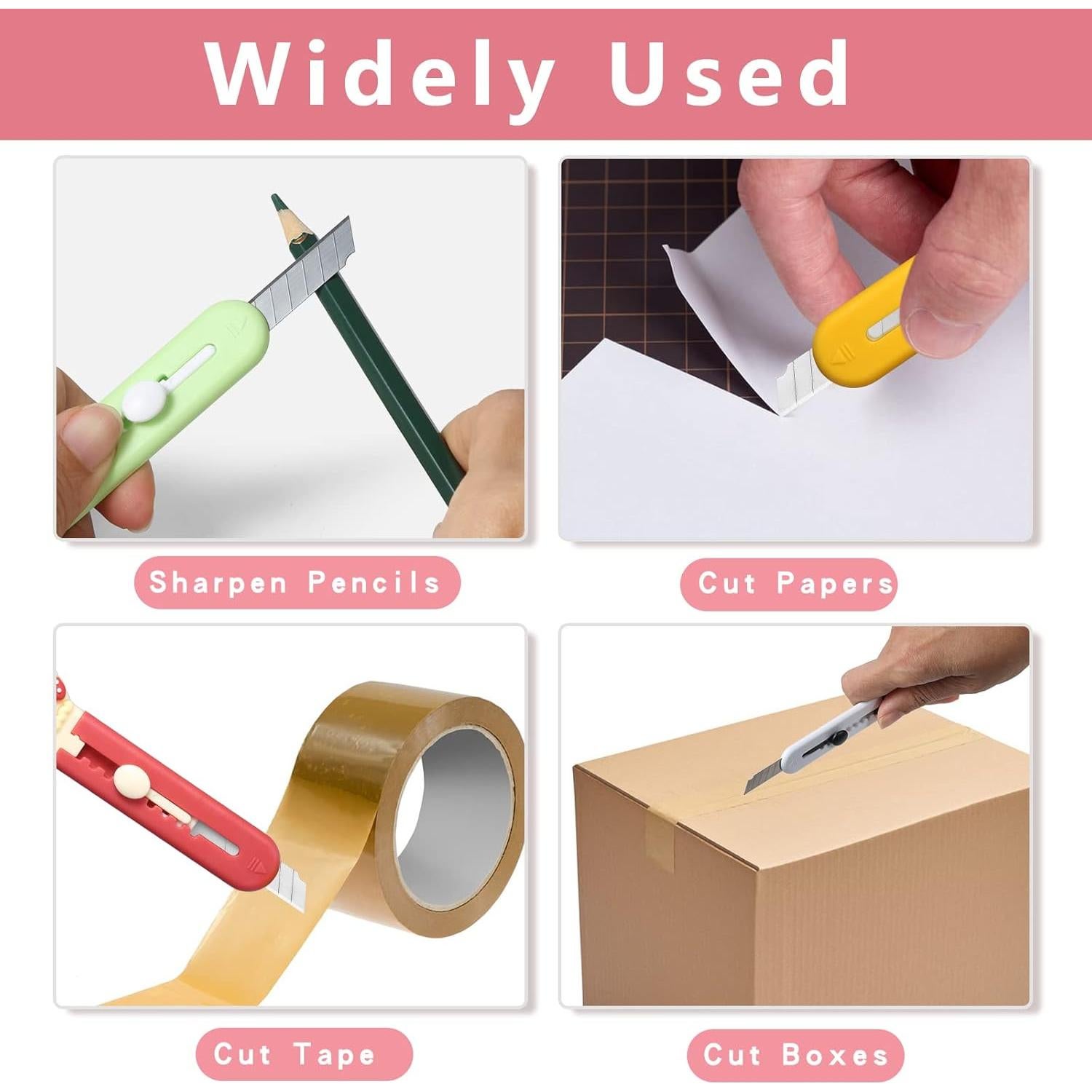 Cortador de Cajas Retráctil Harita Pack de 6 Cuchillas 9mm