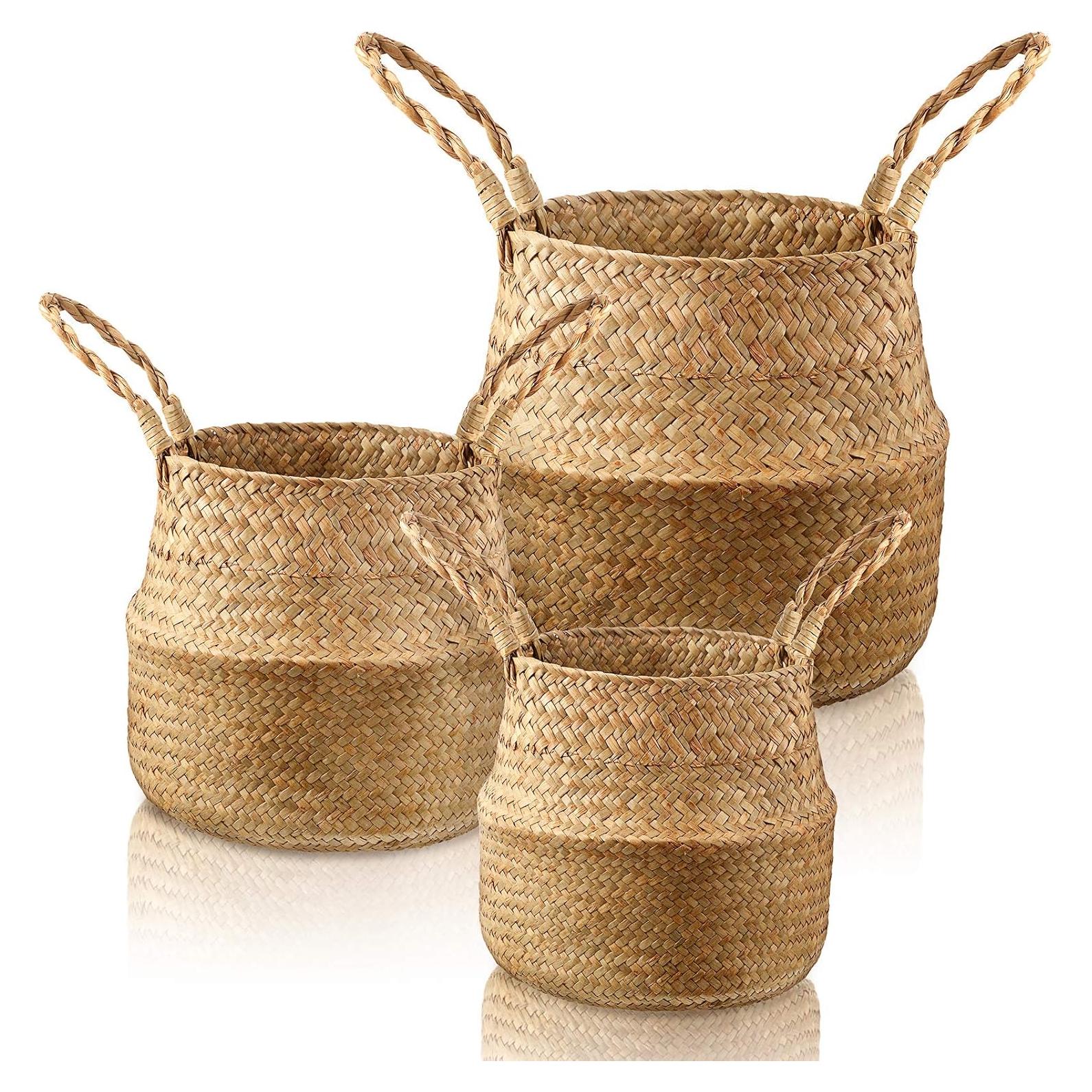 Cestas de Almacenamiento Patelai de Hierba Marina - 3 Piezas