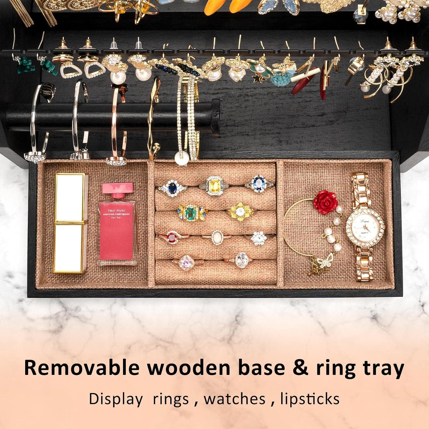 Organizador de Joyería DGWJSU de Madera Rústica 5 Capas