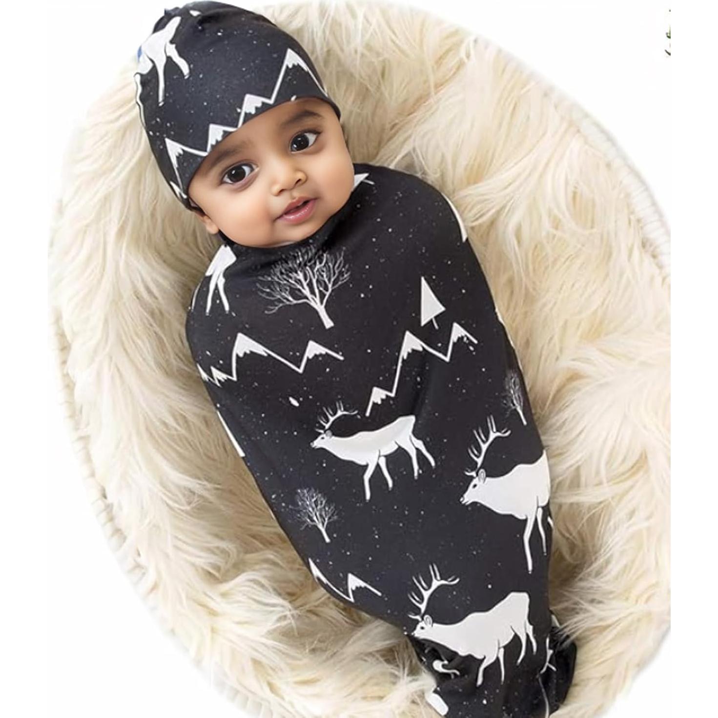 Manta de Envuelo para Recién Nacido Galabloomer con Gorro