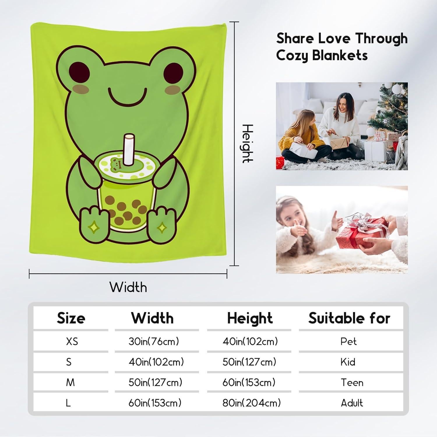 Frog Blanket, Frog Gifts for Girls Women Mom, Gifts for Her & Daughter, Kids Throw Blanket for Boys, 30"x40" Cute Soft Plush Throws for Couch