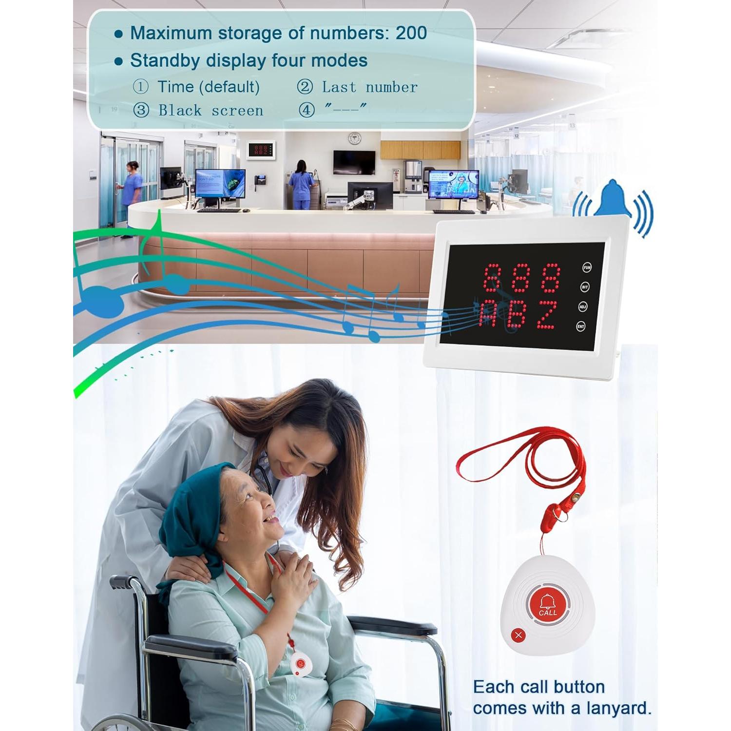 Sistema de Llamada Inalámbrico WNKRUN con 10 Botones Impermeables