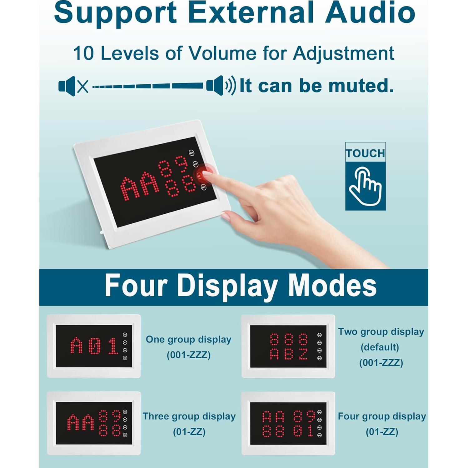 Sistema de Llamada Inalámbrico WNKRUN con 10 Botones Impermeables