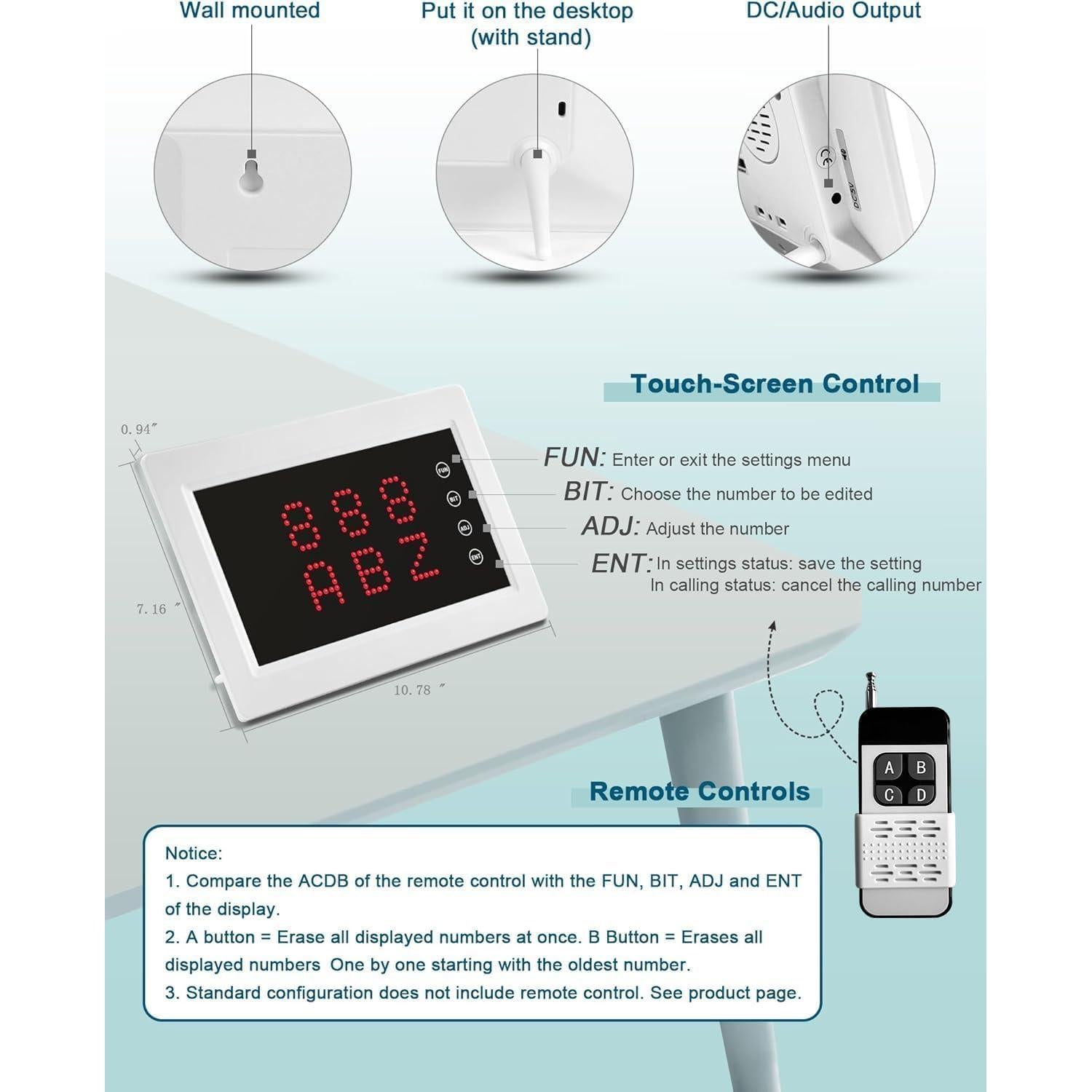 Sistema de Llamada Inalámbrico WNKRUN con 10 Botones Impermeables