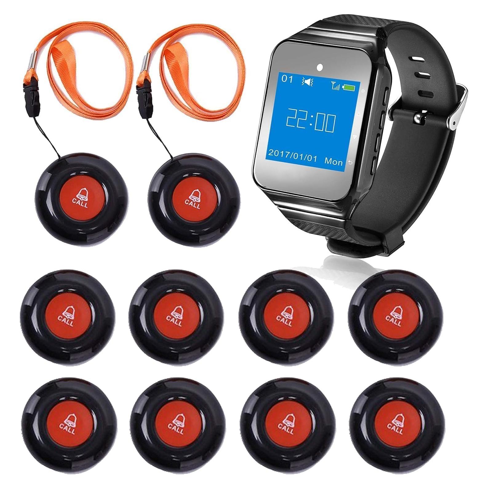 Botón de Llamada Inalámbrico CallToU - 10 Botones + 1 Receptor