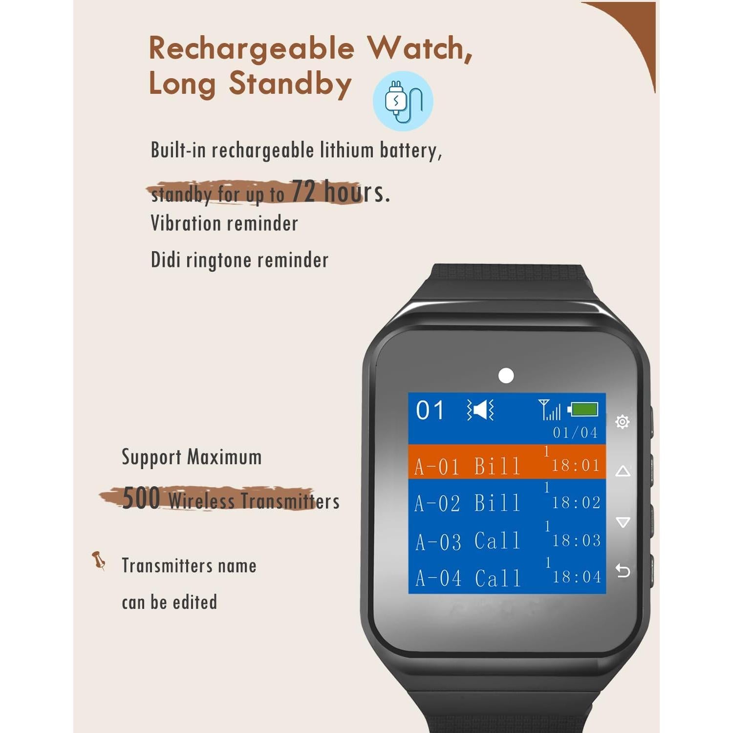 Botón de Llamada Inalámbrico CallToU - 10 Botones + 1 Receptor