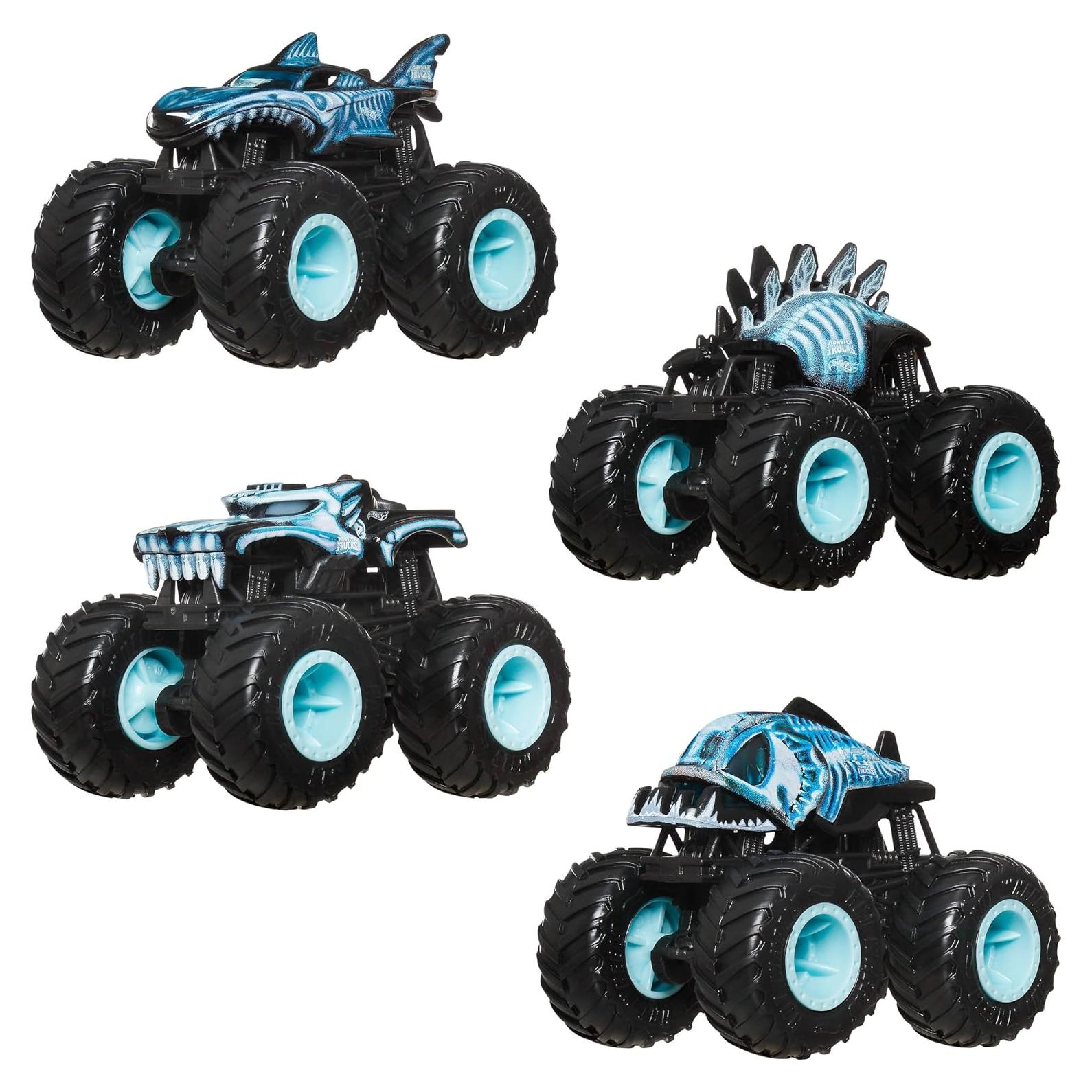 Hot Wheels Monster Trucks Paquete 4 Camiones 1:64 Temáticos