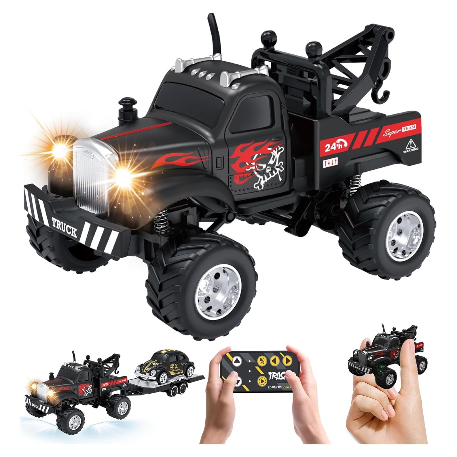 Coche RC Mini Camión MOONTOY Escala 1:64 con Luces LED