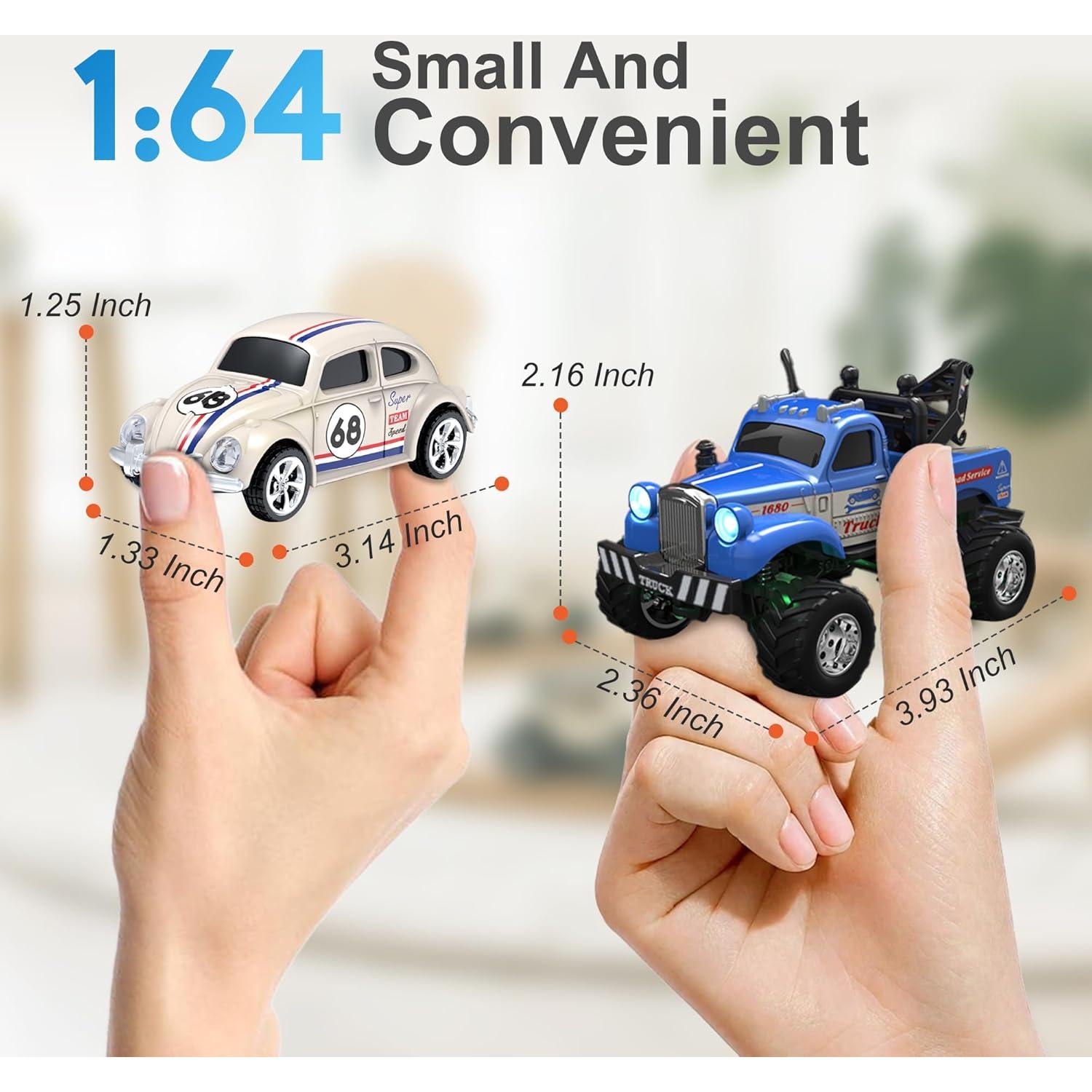 Coche RC Mini Camión MOONTOY Escala 1:64 con Luces LED