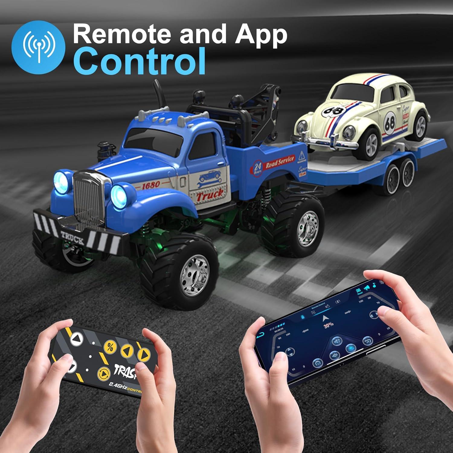 Coche RC Mini Camión MOONTOY Escala 1:64 con Luces LED