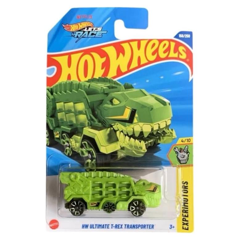 Transportador de T-Rex Hot Wheels Experimotors 1:64 Verde